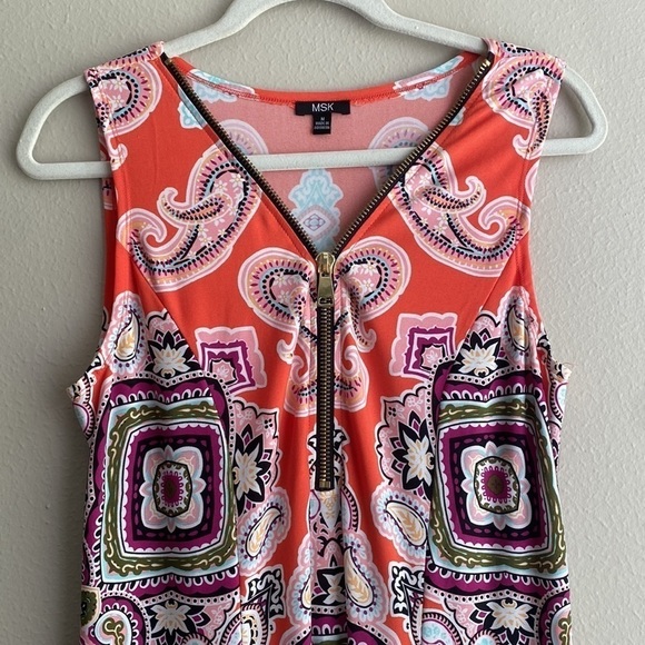 MSK Orange Long Maxi Dress Size M - Picture 3 of 8